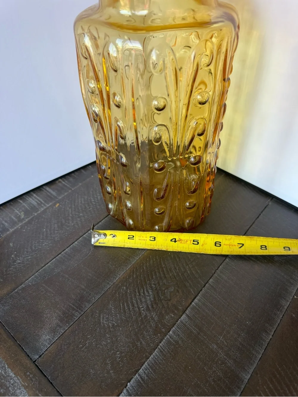 Vintage Amber Glass Jar, Amber Decorative Canister with Lid, cookie jar